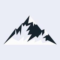 A mountain with snow on it in a flat design vector