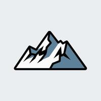 A mountain icon with a blue background vector