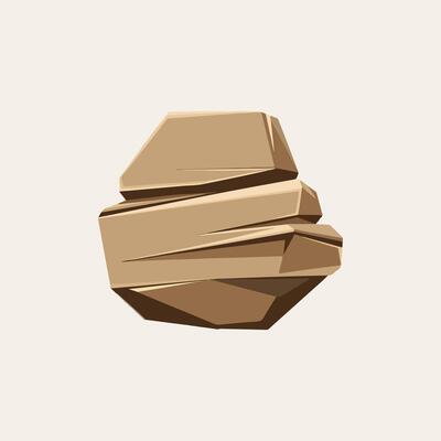 Minimalist Rock Illustration in a Simple Flat Style