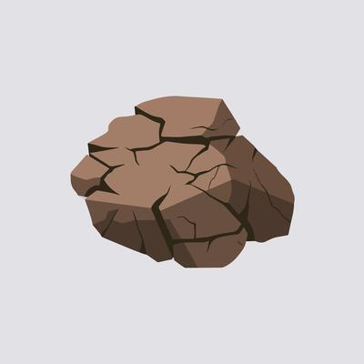 Cracked rock, isolated illustration