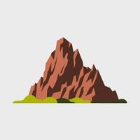 A mountain with a green grassy area in the background vector