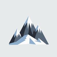 A mountain range with snow on top vector