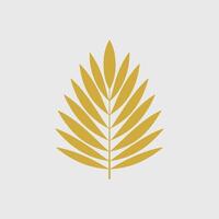 A golden palm leaf icon on a white background vector