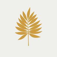 A golden tropical leaf on a white background vector
