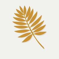 A golden palm leaf on a white background vector