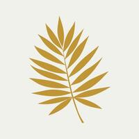 A golden palm leaf on a white background vector