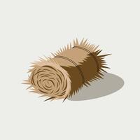 A roll of hay on a white background vector