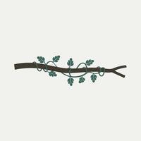 A branch with leaves and vines on it vector