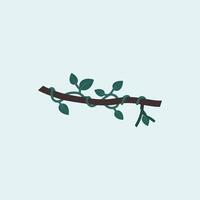 A branch with leaves on it and a green leaf vector