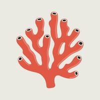 A coral with eyes on it, on a white background vector