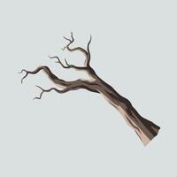 A dead tree on a gray background vector