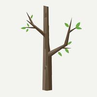 Flat Thick Tree Branch Design with Clean White Background vector