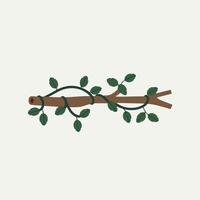 A branch with leaves on it, with a white background vector