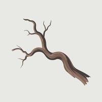 A dead tree with no leaves on a white background vector