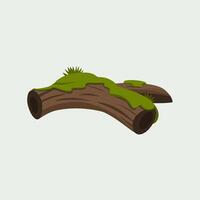 Logs with grass on them, illustration vector
