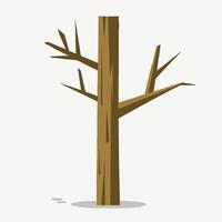 A cartoon tree with no leaves on it vector