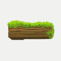Wooden plank with grass on it vector