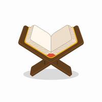 Open book with red dot on white background vector