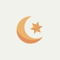 A crescent and star icon on a white background vector