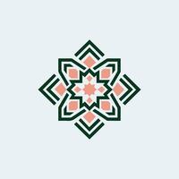 A geometric pattern in pink and green vector