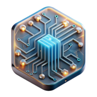impressive abstract Abstract Circuit Board with Glowing Lines Transparent Background 4K png