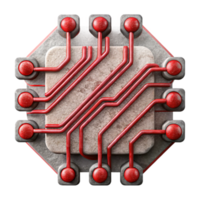 vibrant minimalist Abstract Circuit Pattern Red Lines Isolated Element genuine png