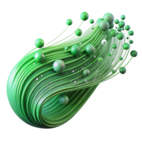 dramatic contemporary Abstract Data Stream with Green Particles Transparent high quality png