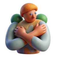 magnificent traditional Abstract Figure Embracing Self Cutout high resolution png