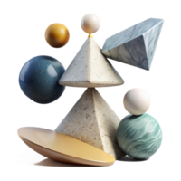 wonderful artistic Abstract Geometric Shapes Representing Balance with Pastel Tones Transparent Background high quality png