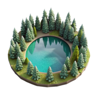 stunning creative Aerial View of Lake Surrounded by Trees Transparent Background authentic png
