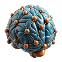 elegant creative Ai Brain with Neural Network Structure Cutout high resolution png