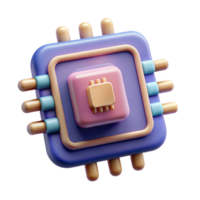 vibrant abstract Ai Chip with Predictive Analytics Cutout detailed png