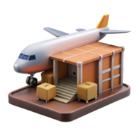 elegant traditional Airplane Cargo Loading Dock Isolated authentic png