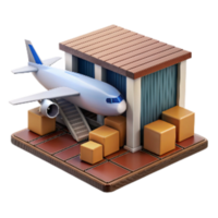 stunning artistic Airplane Cargo Loading Dock Isolated 4K png