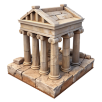 wonderful vintage Ancient Temple Ruins Isolated on Transparent Background high quality png