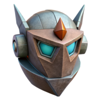 vibrant contemporary Angular Robot Head with Sharp Edges Cutout high quality png