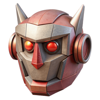 dramatisch rustikal eckig Roboter Kopf mit Scharf Kanten ausgeschnitten Original png