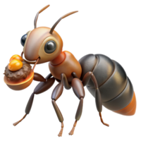 serene rustic Ant Carrying Food Close Up View Isolated authentic png