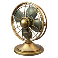 impressive abstract Antique Desk Fan Brass Finish Isolated Element detailed png