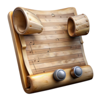 vibrant creative Antique Music Sheet with Notes Transparent Background high quality png