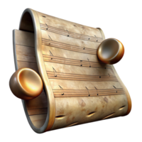 impressive abstract Antique Music Sheet with Notes Transparent Background high resolution png