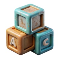 stunning classic Antique Toy Blocks with Alphabet Letters Transparent Background genuine png