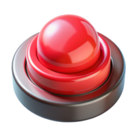 extraordinary contemporary Arcade Button Red and Illuminated Transparent Background exclusive png