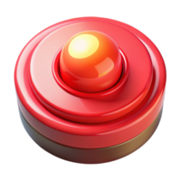 beautiful artistic Arcade Button Red and Illuminated Transparent Background 4K png