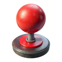 vibrant minimalist Arcade Joystick Ball Top Red Transparent Background authentic png