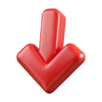 serene artistic Arrow Pointing Downwards Red Color Transparent Background authentic png