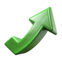 wonderful artistic Arrow Moving Upwards Progress Symbol Green Color Transparent Background original png
