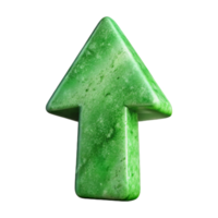 serene vintage Arrow Pointing Upwards Green Color Transparent Background high quality png