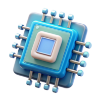 magnificent contemporary Artificial Intelligence Chip Diagram Isolated on Transparent Background 4K png