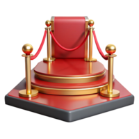 dramatic traditional Award Ceremony Stage with Red Carpet Isolated high quality png
